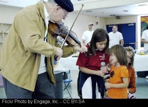 August 2015 Young and Old - A Healthy Mix violin